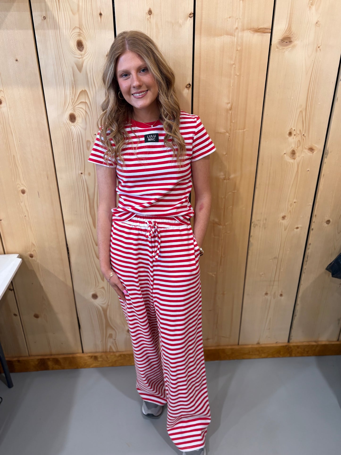 LULU MAC Red Stripe Pants