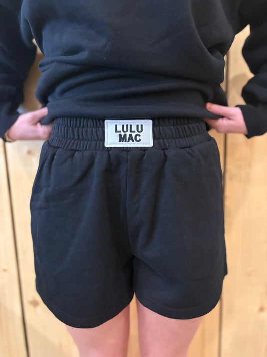 LULU MAC Black Terry Cloth Shorts