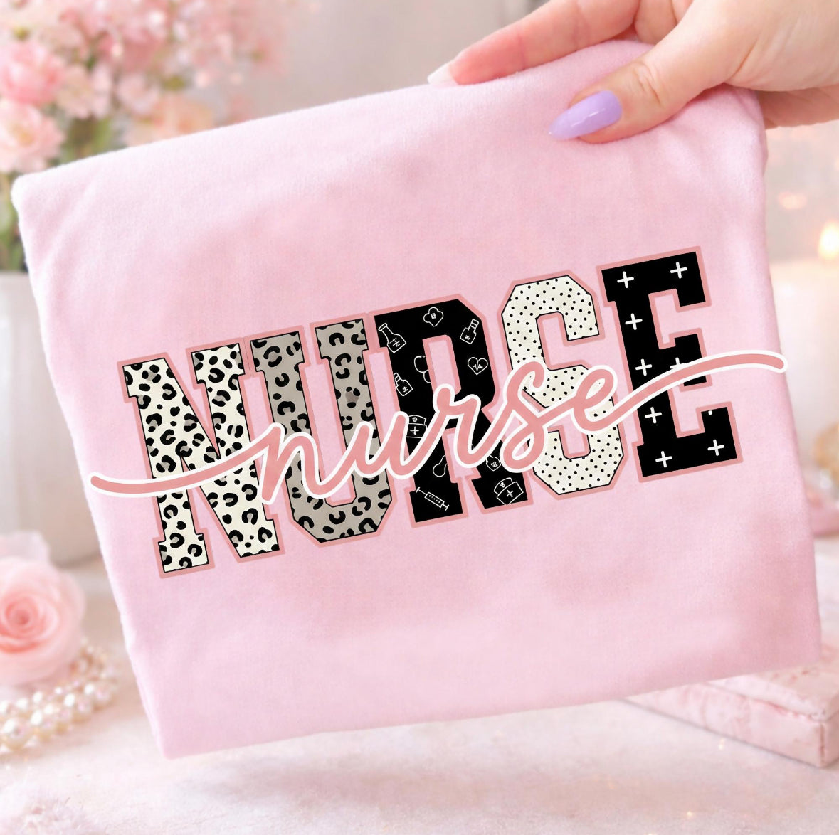 Pink Nurse Comfort Color Short Sleeve