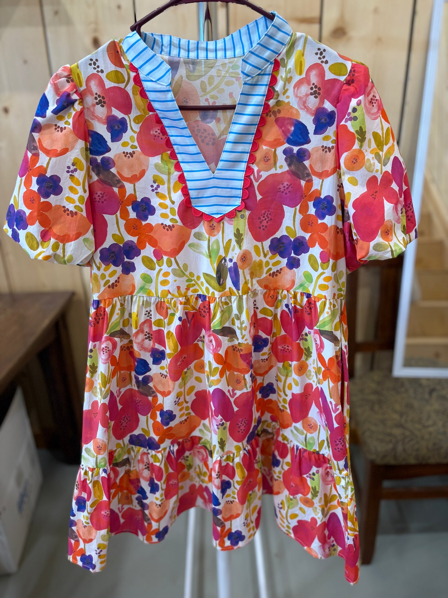 Rose Bright Floral Mini Dress
