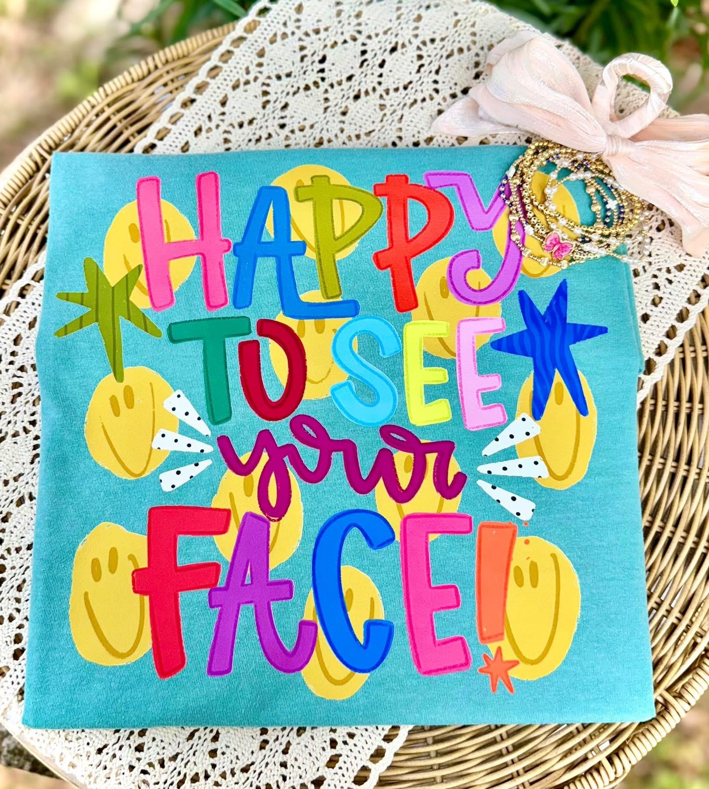 Happy To See Your Face Comfort Color Short Sleeve