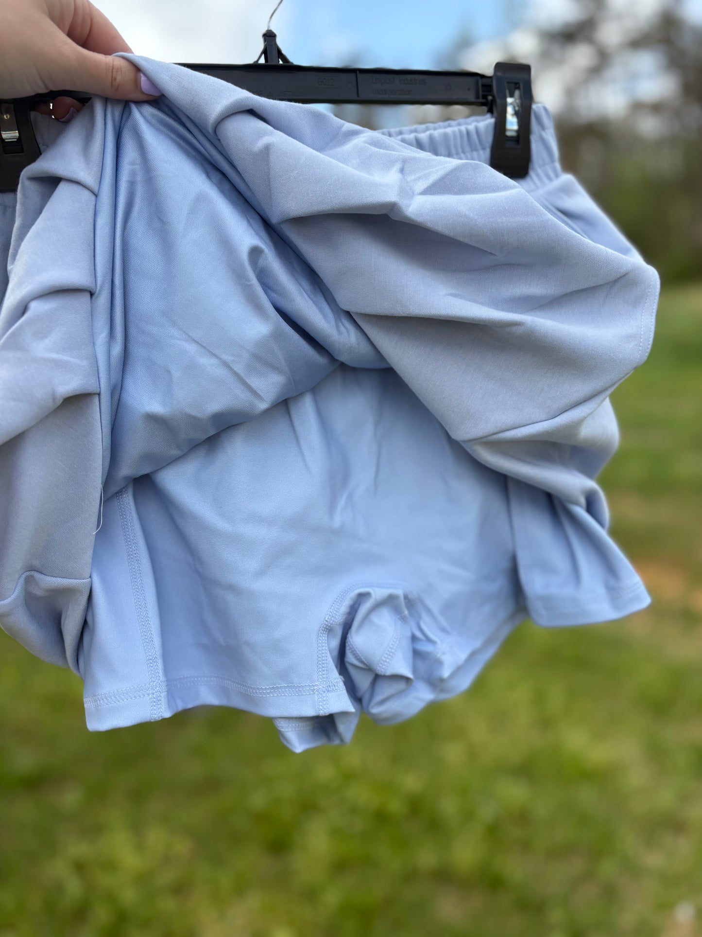 LULU MAC Light Blue Bubble Skirt w/ built in shorts