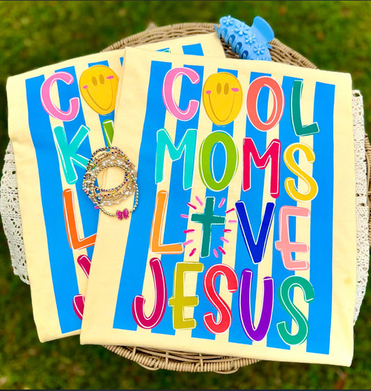 Cool Moms Love Jesus Comfort Color Short Sleeve