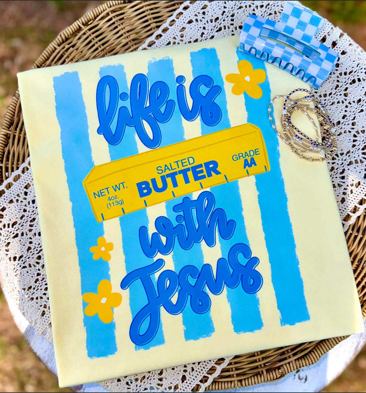 Life is Butter with Jesus Comfort Color Short Sleeve