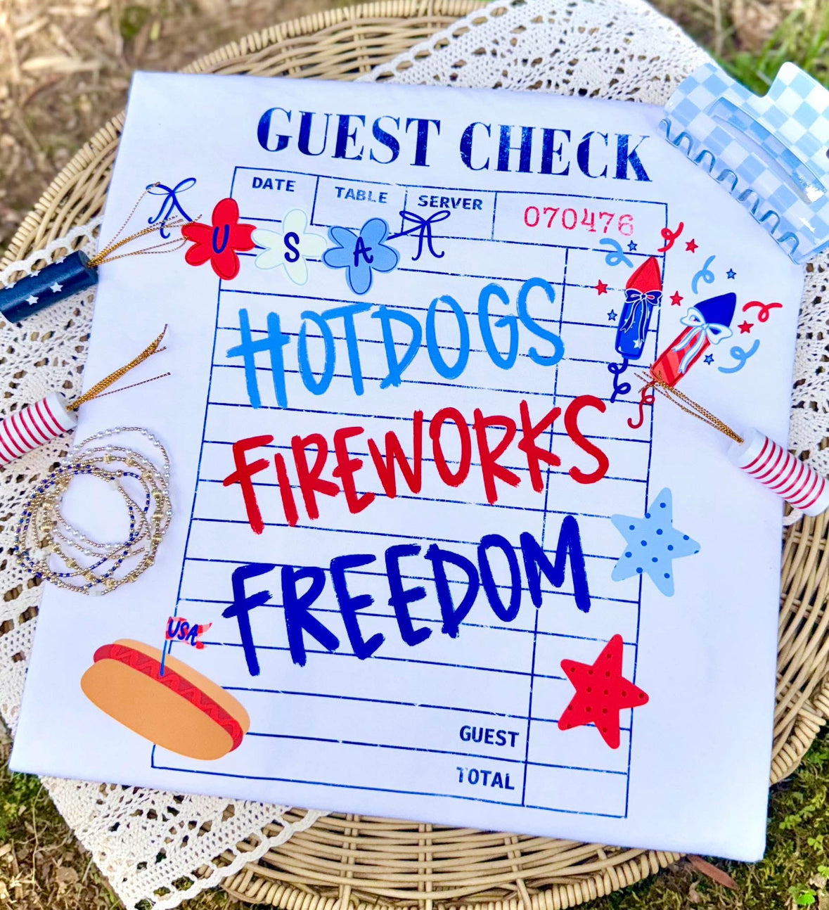 Hotdogs, Fireworks, and Freedom Comfort Color Short Sleeve/Tank Top