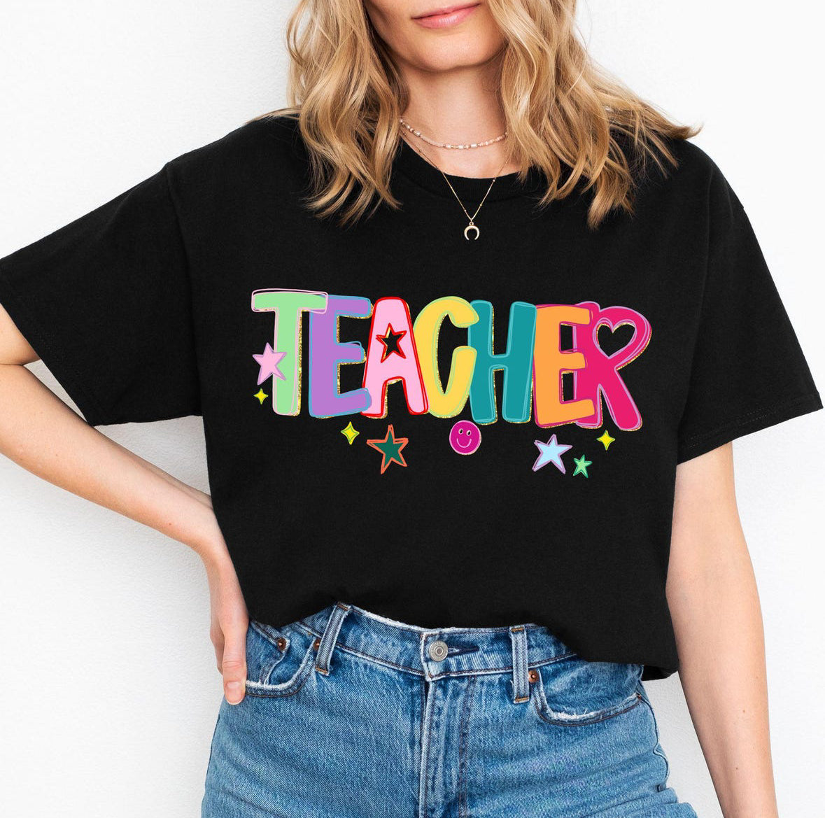 Colorful Teacher Comfort Color Short Sleeve