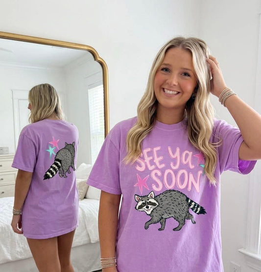 See You Soon Raccoon Comfort Color Short Sleeve