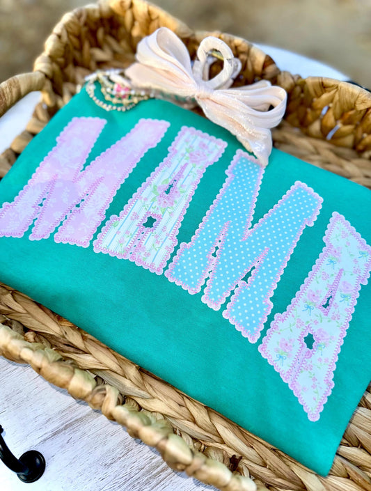 Lace MAMA Comfort Color Short Sleeve