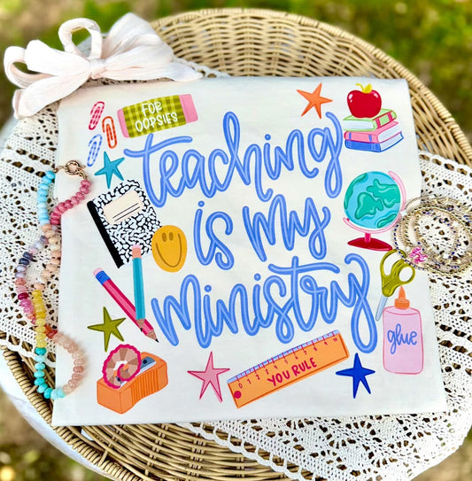 Teaching/Nursing/Motherhood is My Ministry Preppy Comfort Color Short Sleeve