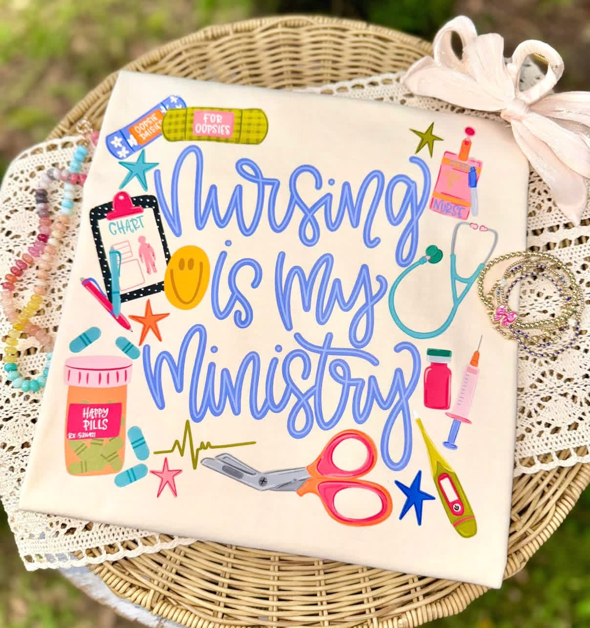 Teaching/Nursing/Motherhood is My Ministry Preppy Comfort Color Short Sleeve