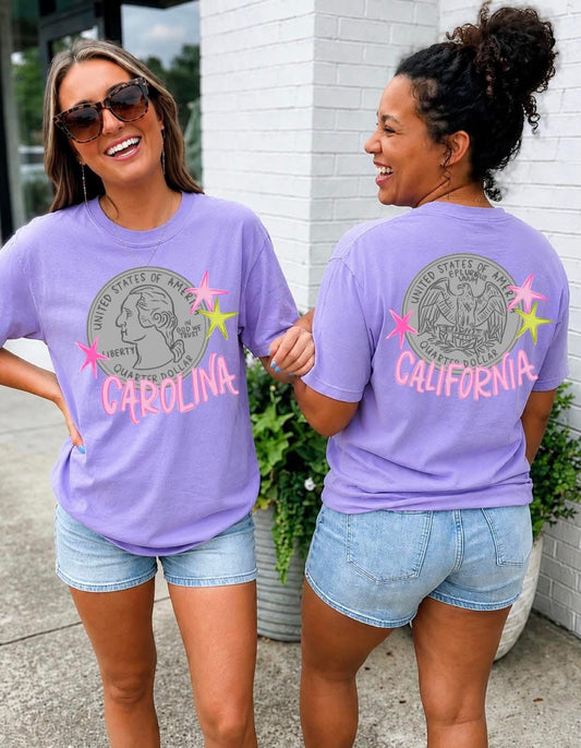 Heads Carolina, Tails California Comfort Color Short Sleeve/Tank Top