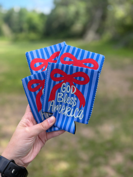 God Bless America Koozie