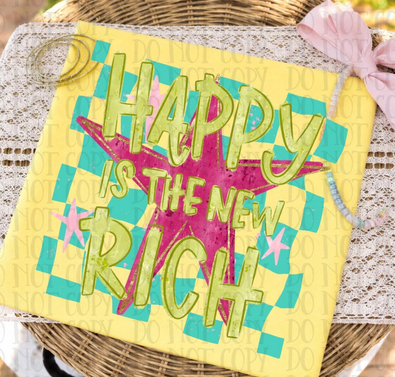 Happy is the New Rich Comfort Color Short Sleeve