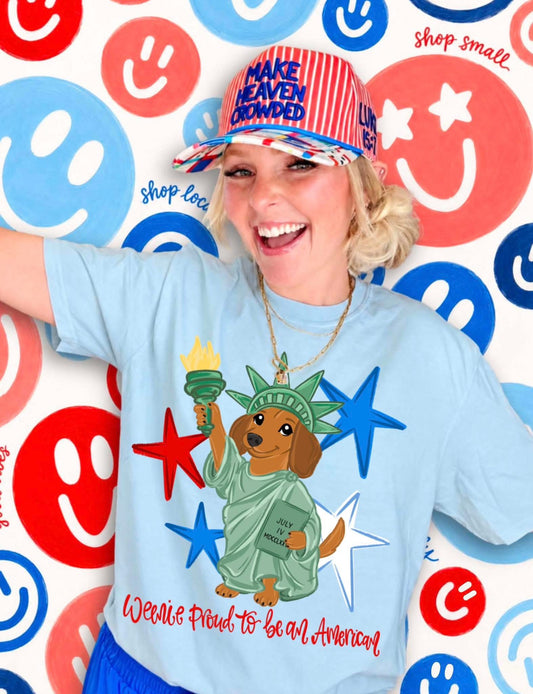 Weenie Proud to be an American (With or Without Words) Comfort Color Short Sleeve