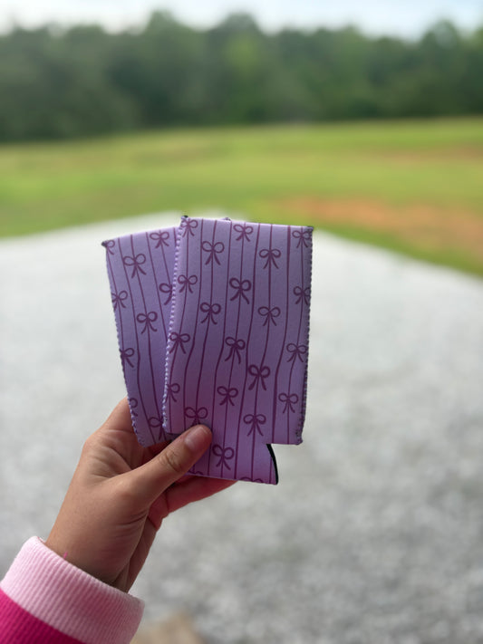Purple Bow Koozie