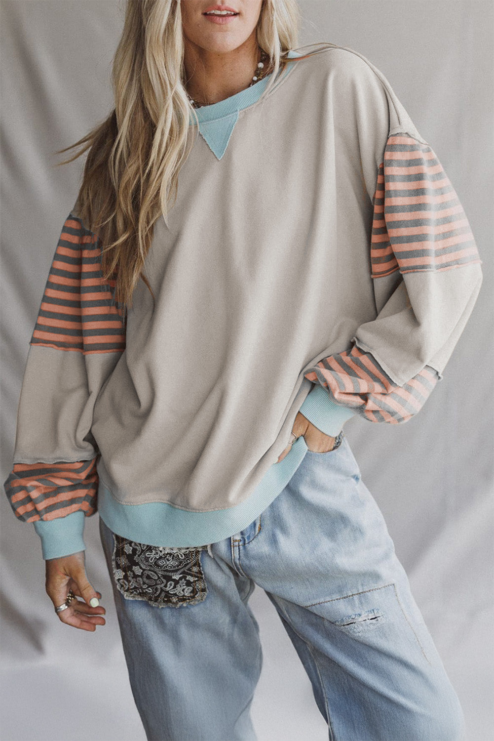 PRE-ORDER Jet Stream Striped Colorblock Sweatshirt