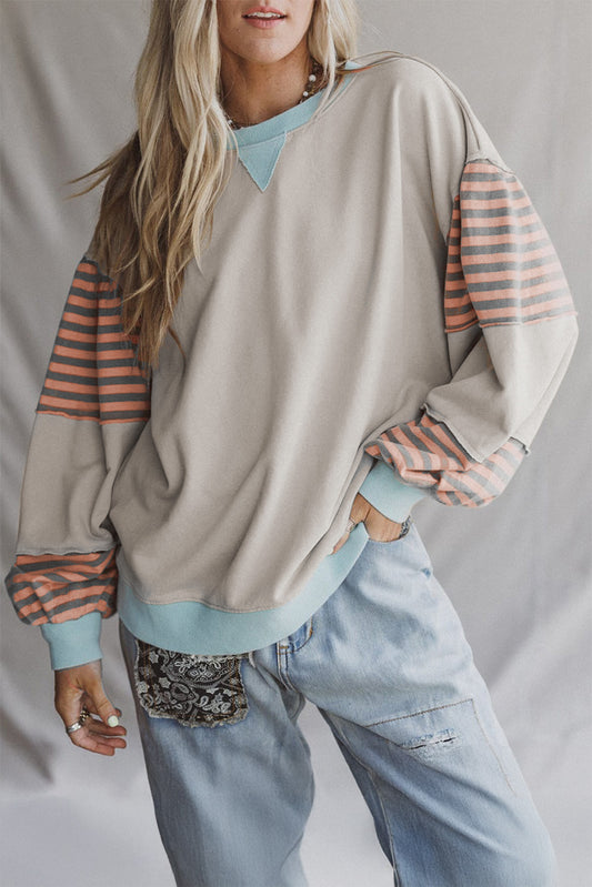 PRE-ORDER Jet Stream Striped Colorblock Sweatshirt
