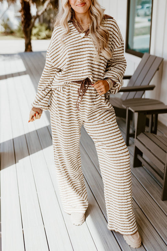 PRE-ORDER Khaki Stripe Set