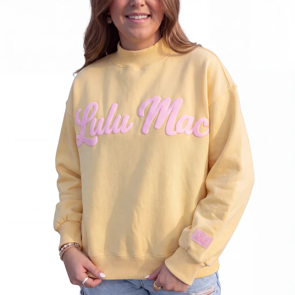LULU MAC Script Butter/Light Pink Sweatshirt