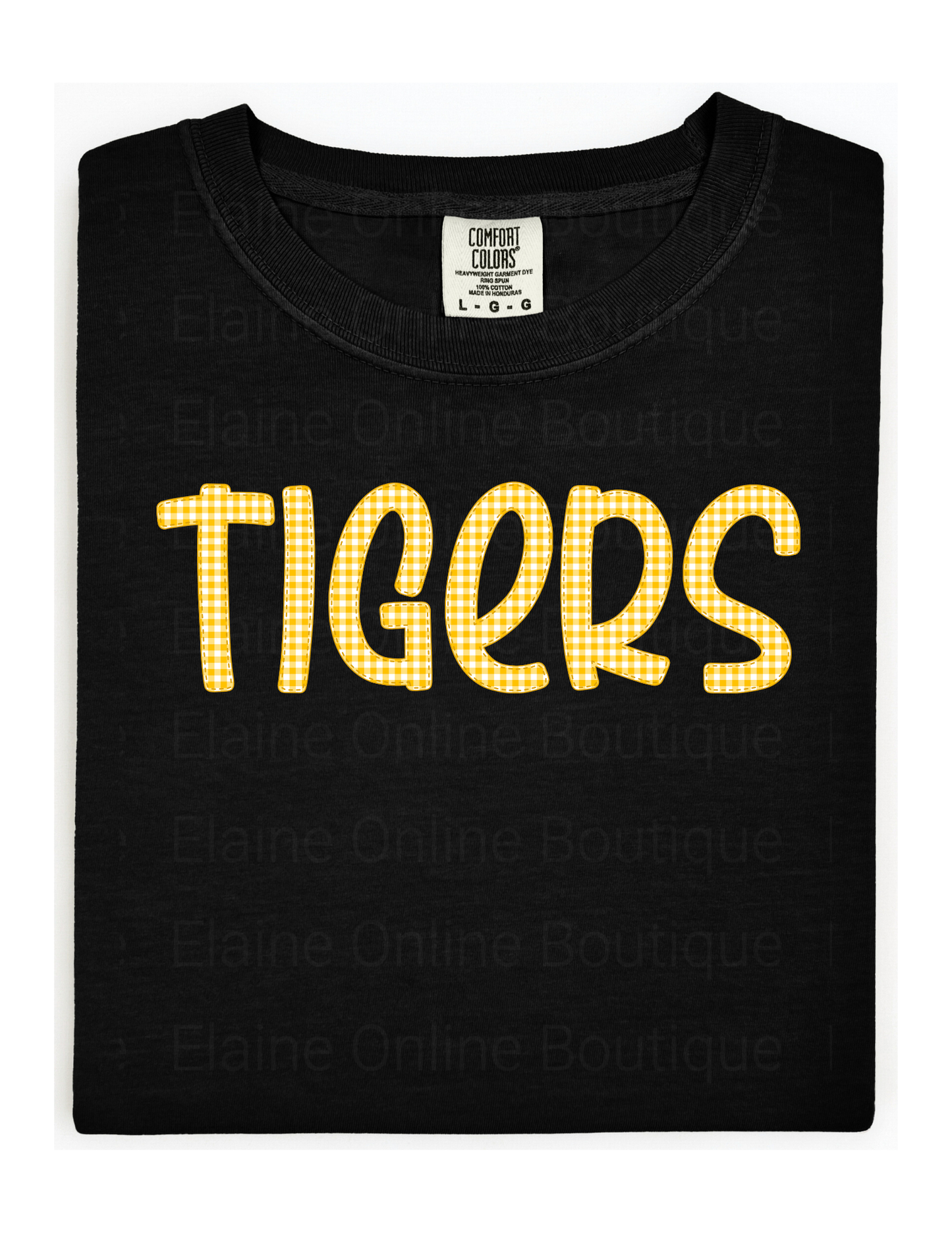 Tigers Gingham Comfort Color Short Sleeve