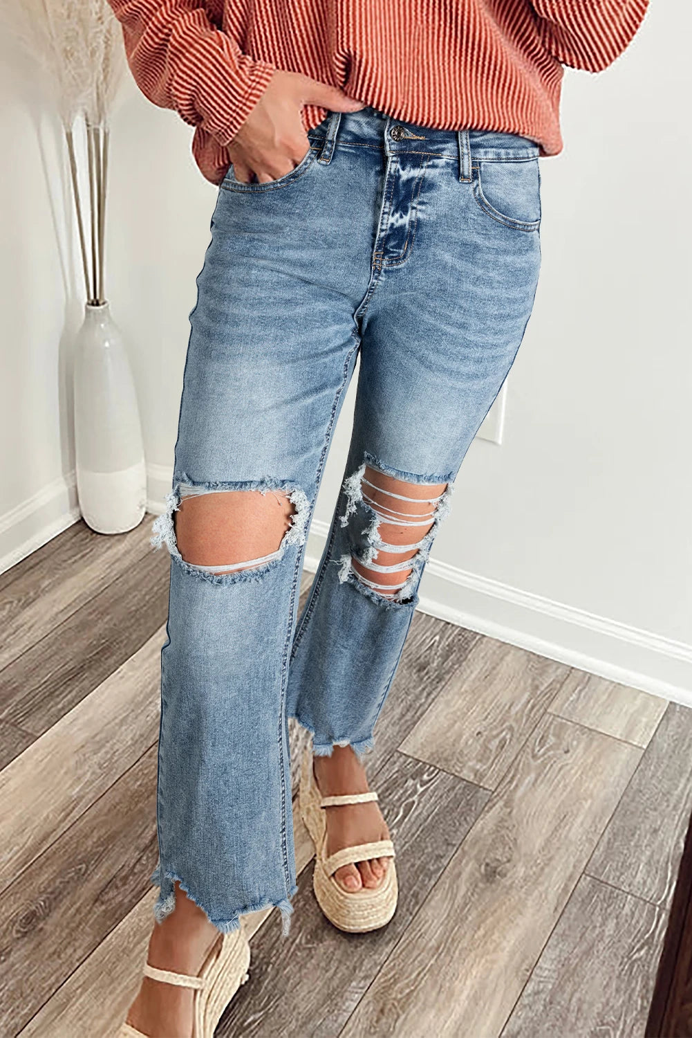 PRE-ORDER Myosotis Raw Hem Jeans