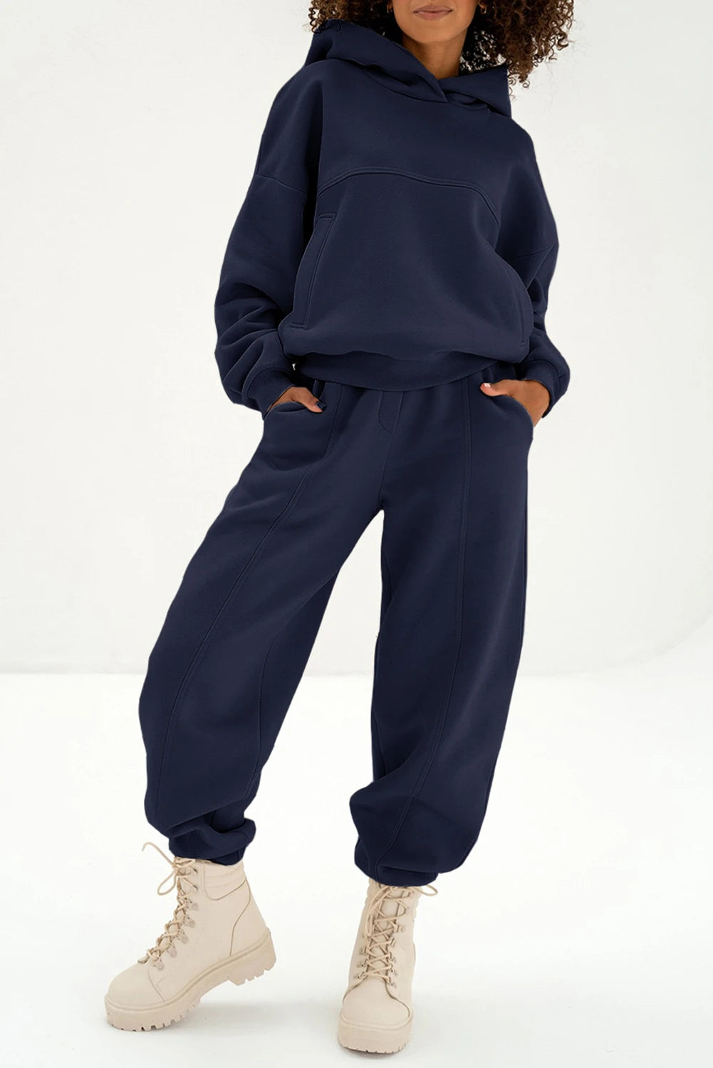 PRE-ORDER Navy Blue Hoodie and Joggers Activewear Set