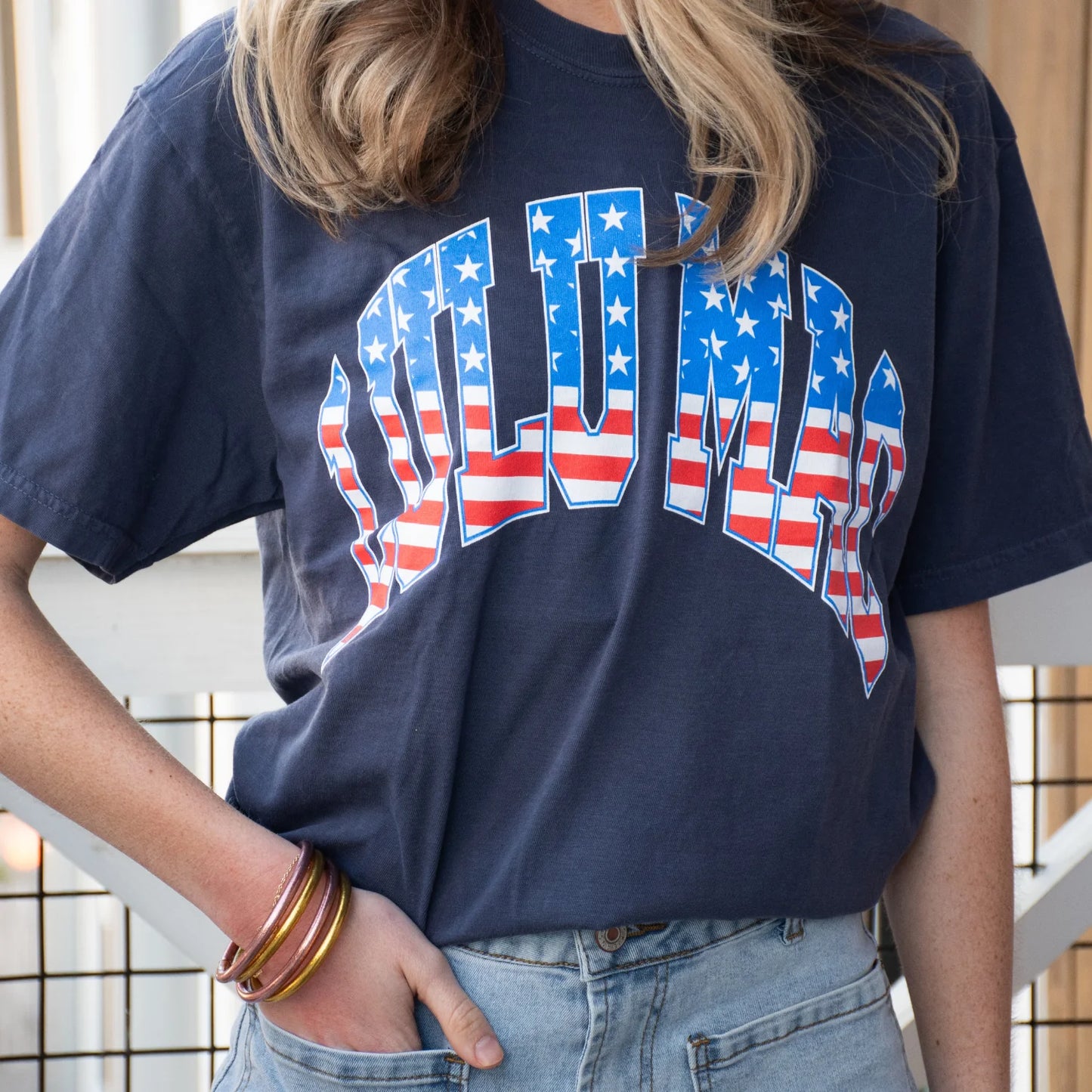 LULU MAC Navy Flag CC Tee