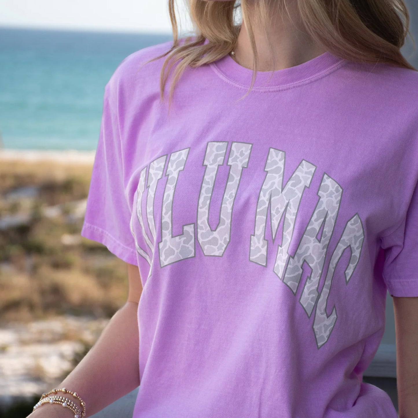 LULU MAC Neon Violet Camo CC Tee