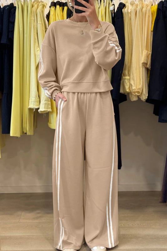 PRE-ORDER Oatmeal Varsity Striped Set