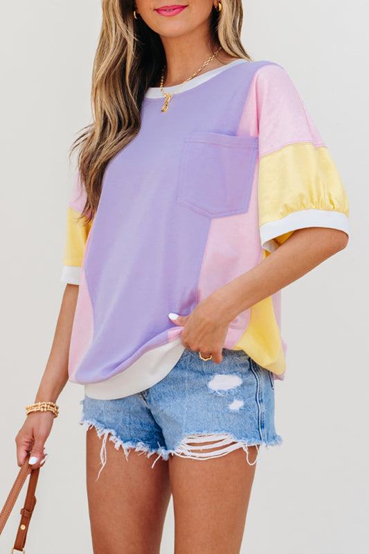 PRE-ORDER Purple Color Block Shirt