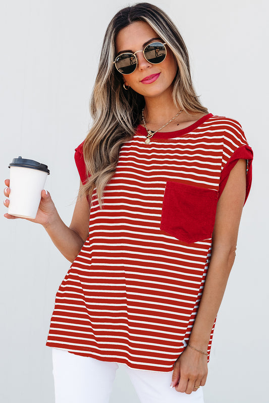 PRE-ORDER Stripe Me Up Red Top
