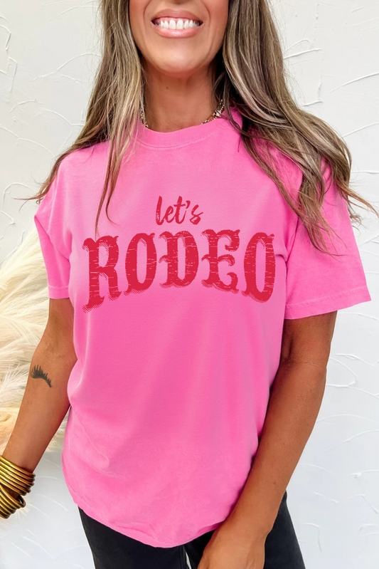 PRE-ORDER Plus Size Rose Red Lets Rodeo Graphic Tee