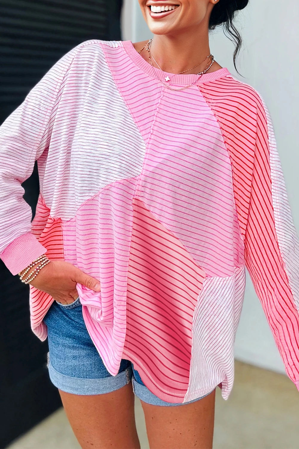 PRE-ORDER Sachet Pink Striped Long Sleeve Top