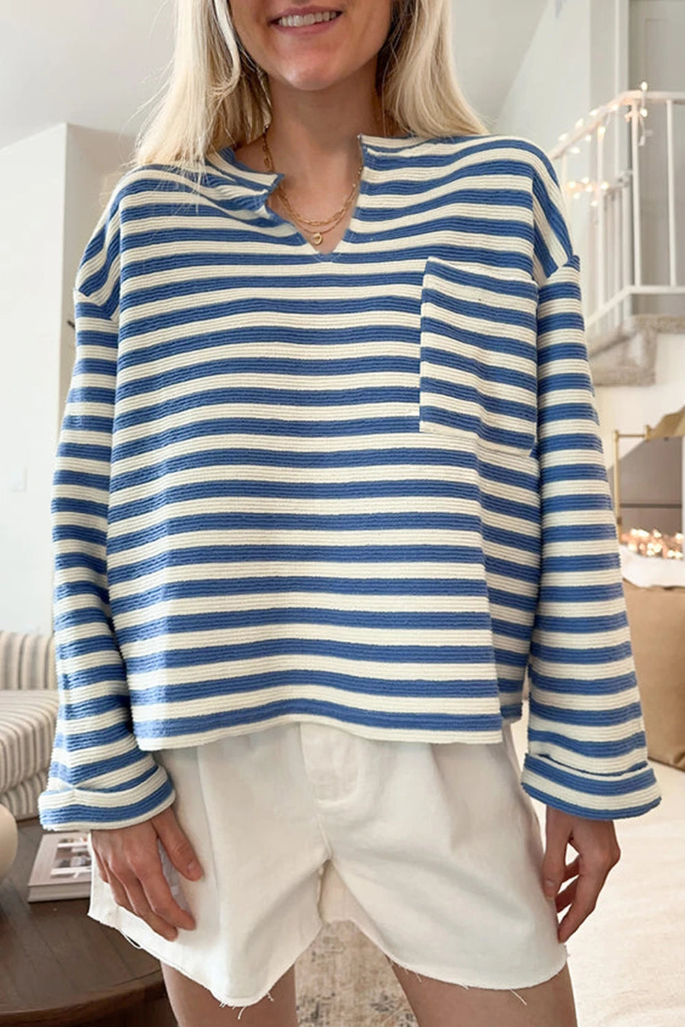 PRE-ORDER Sky Blue Stripe Top