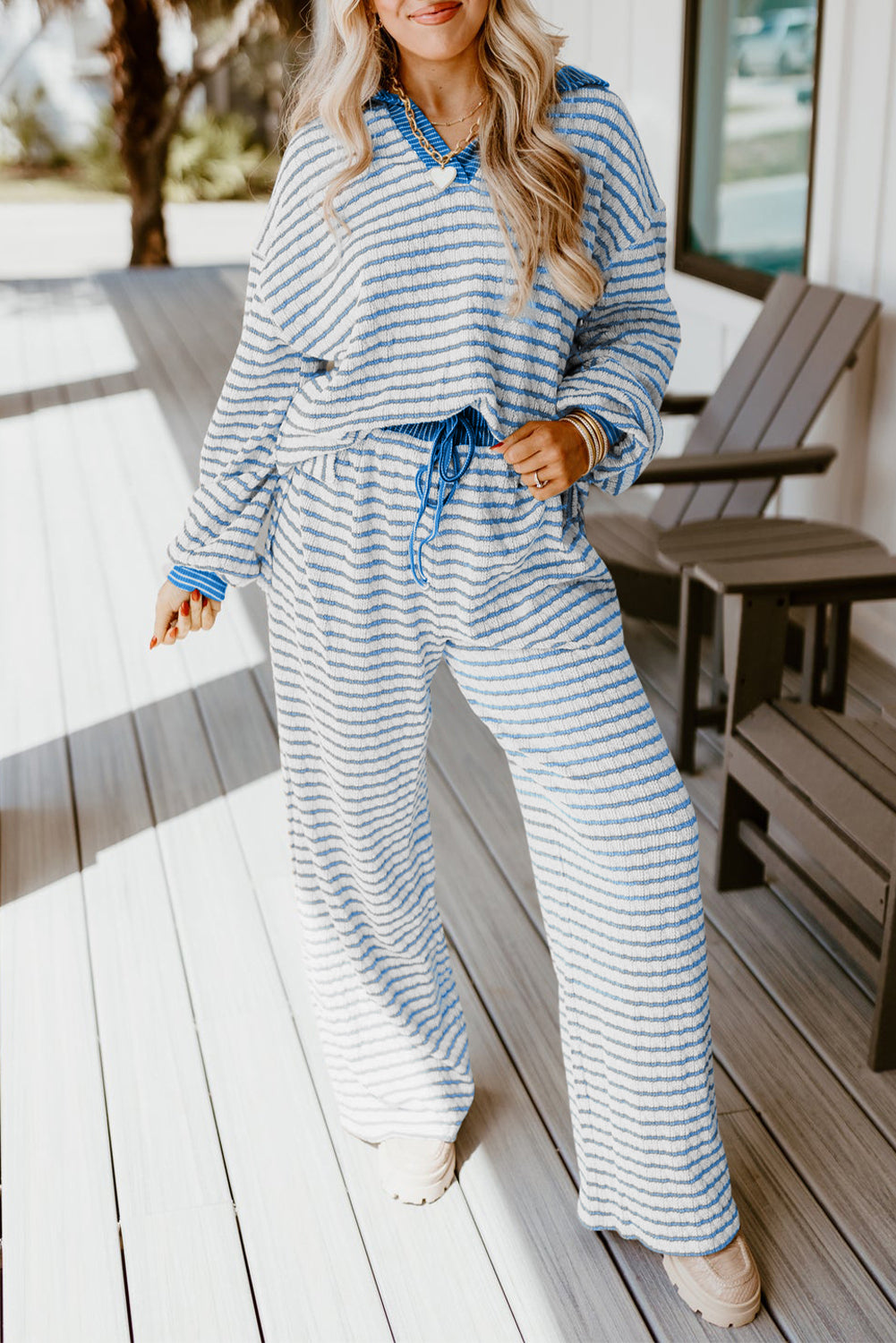PRE-ORDER Sky Blue Stripe Set