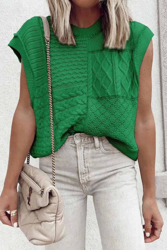 PRE-ORDER Green Sleeveless Statement Sweater
