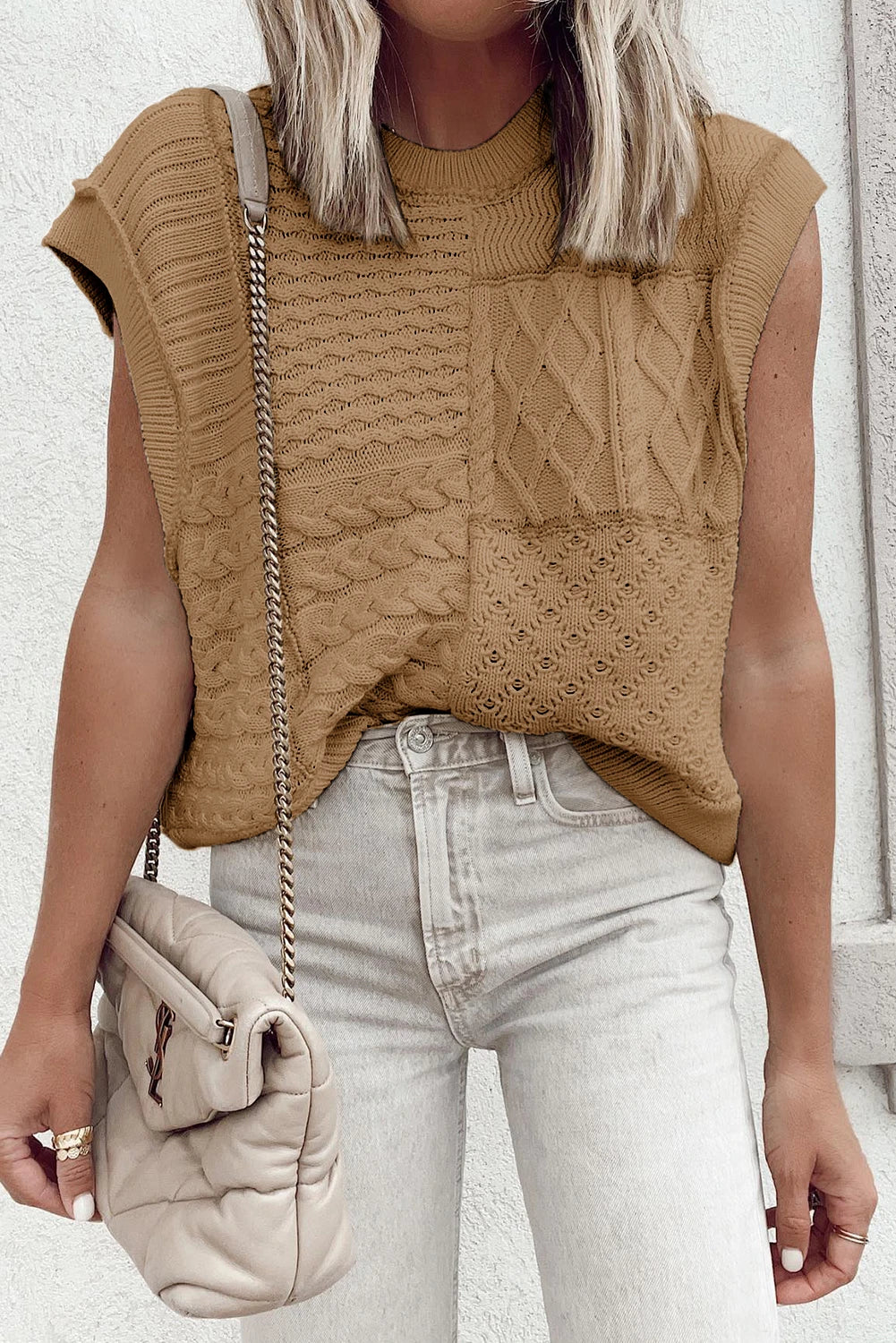 PRE-ORDER Khaki Sleeveless Statement Sweater