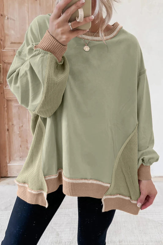 Smoke Green Waffle Sweatshirt