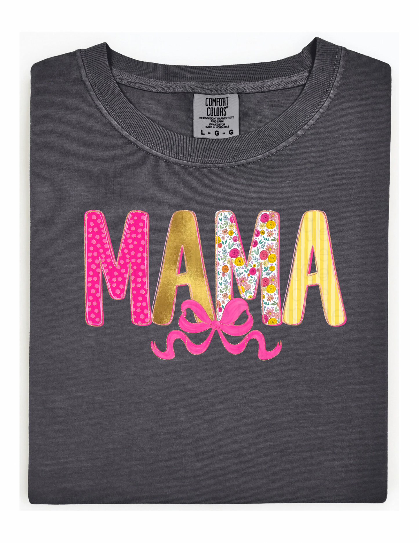 MAMA Bow Comfort Color Short Sleeve