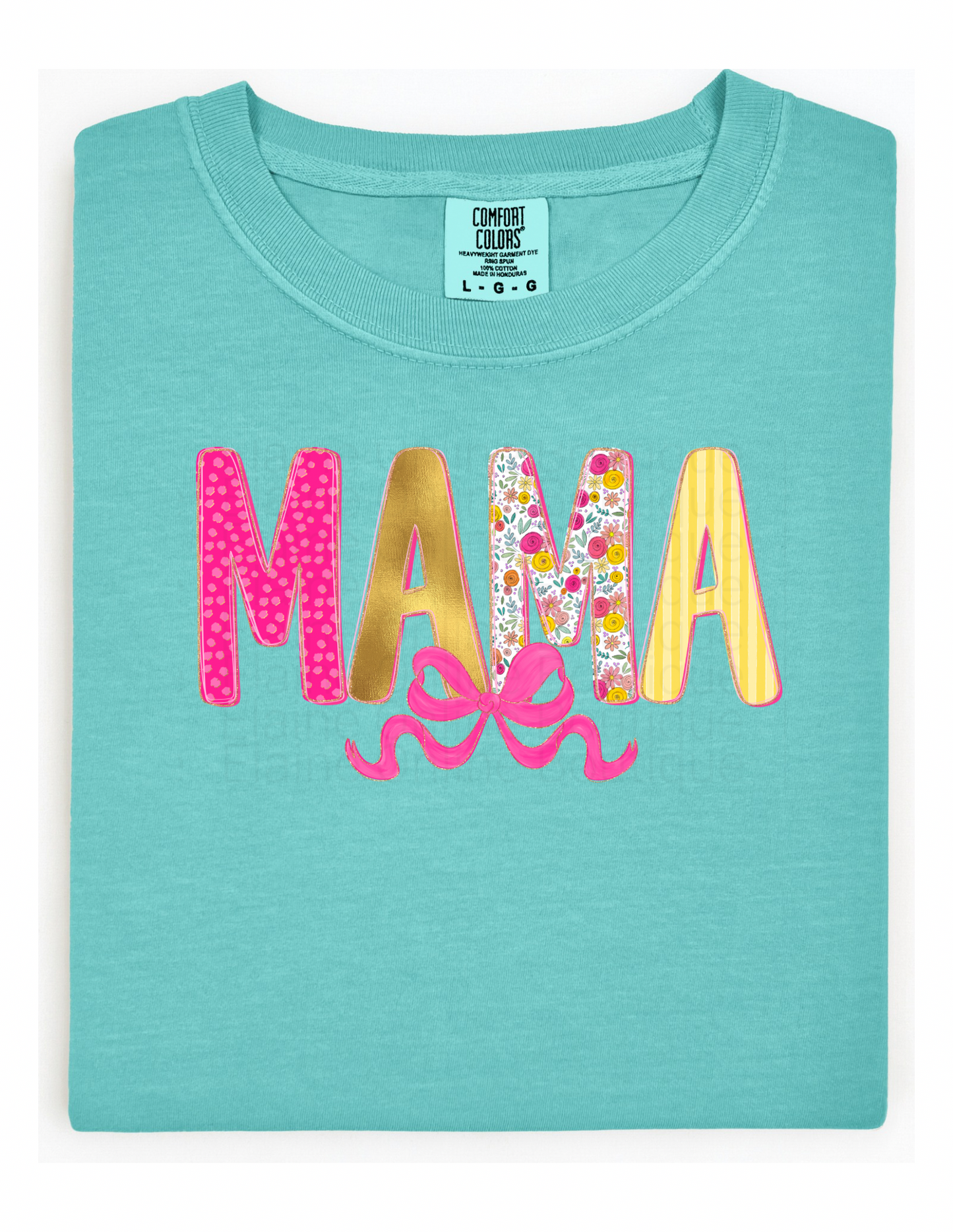 MAMA Bow Comfort Color Short Sleeve