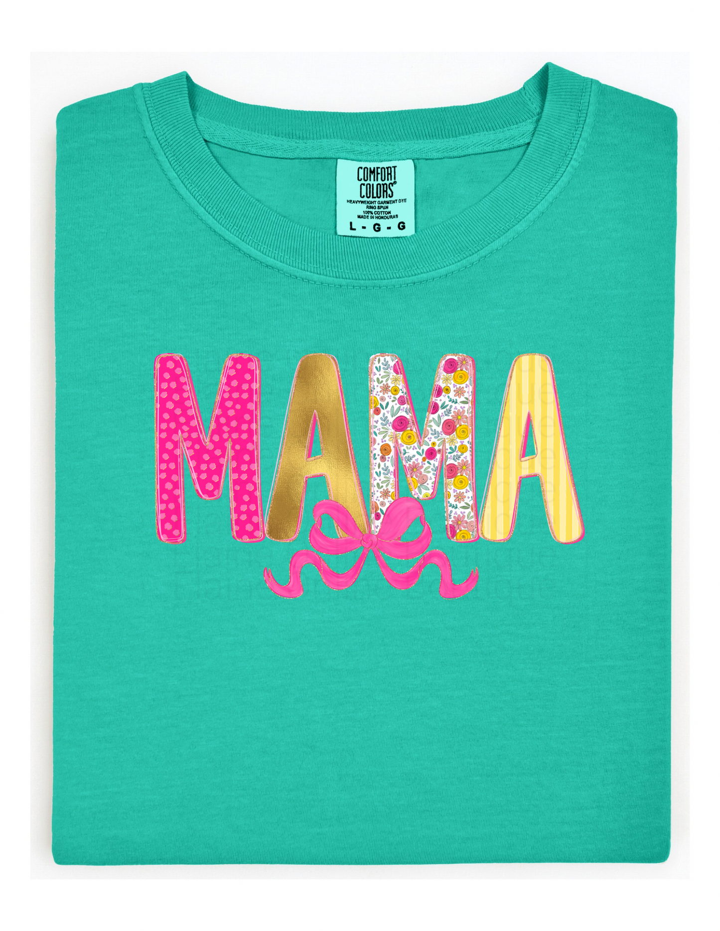 MAMA Bow Comfort Color Short Sleeve