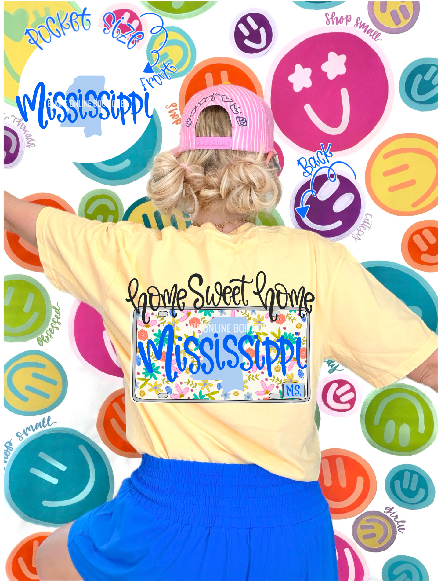 Mississippi License Plate Comfort Color Short Sleeve