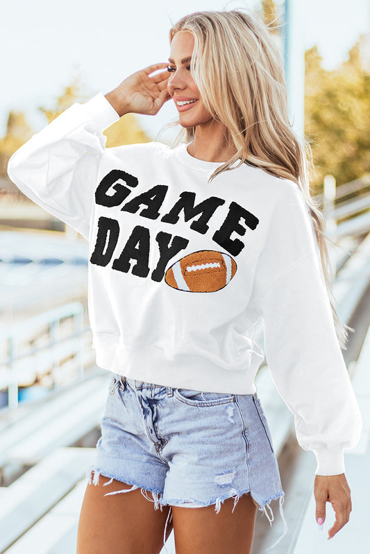 PRE-ORDER White Football Game Day Sweatshirt
