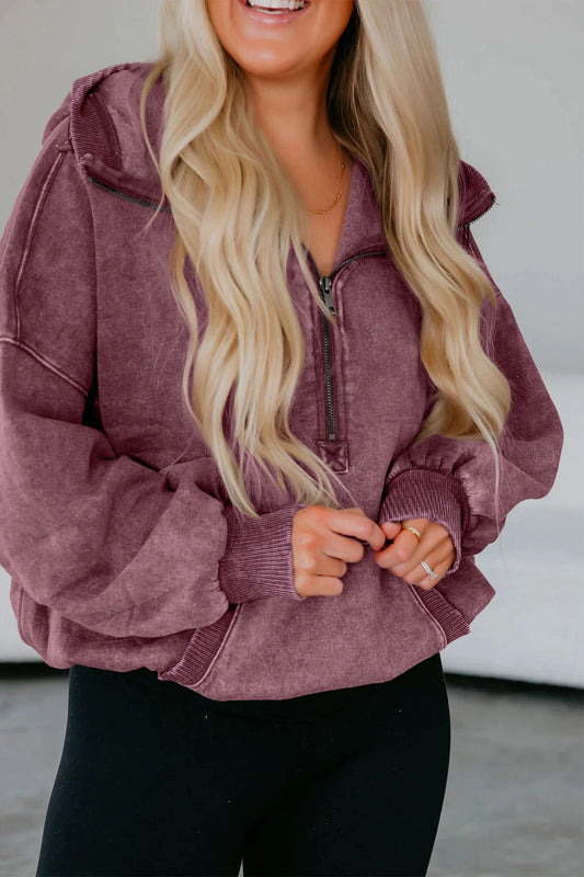 PRE-ORDER Wild Ginger Half Zip Baggy Hoodie