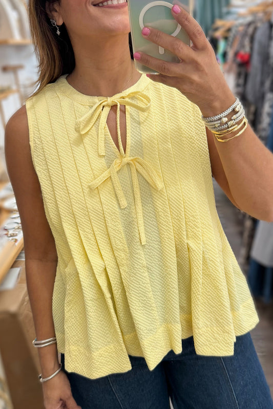 PRE-ORDER Yellow Bow Tie Tank Top