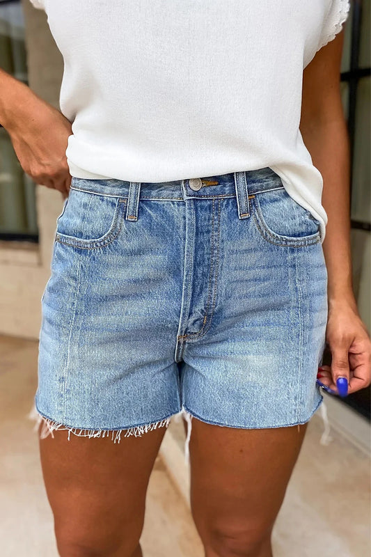Beau Blue Acid Wash Denim Shorts