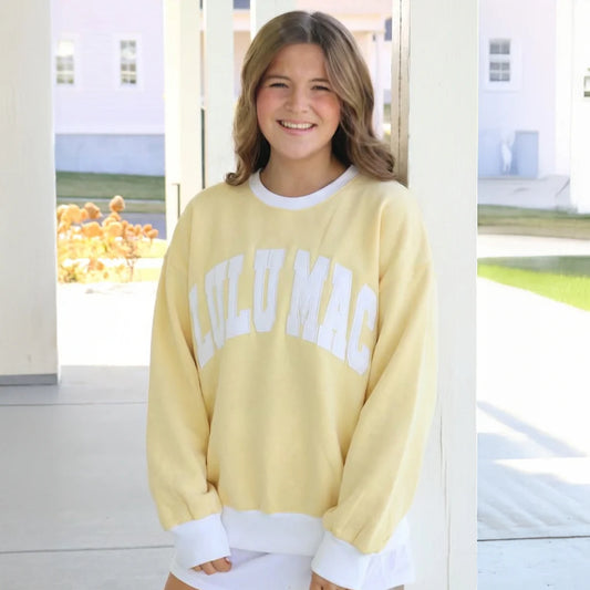 LULU MAC Butter/White Color Block Sweatshirt