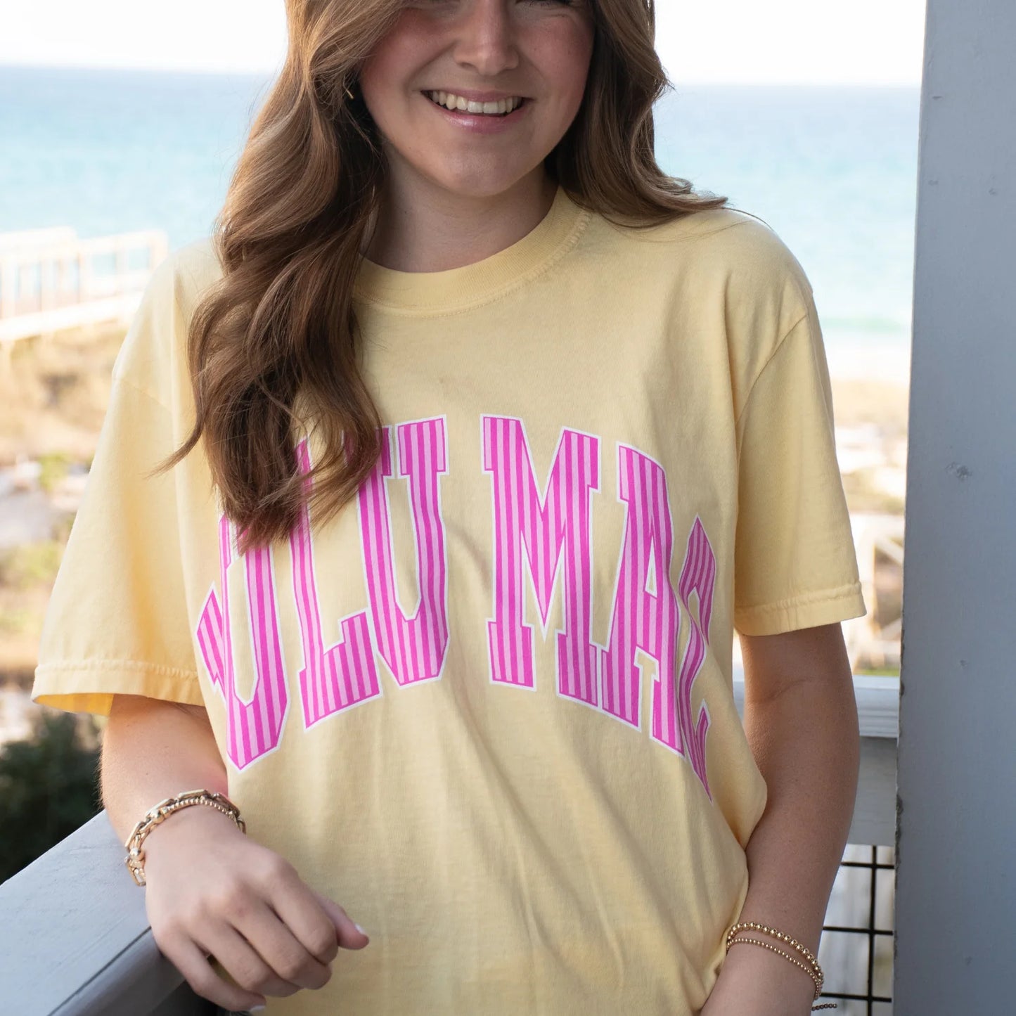 LULU MAC Pink Stripe Butter CC Tee