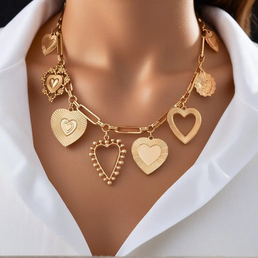 Gold Heart Charm Necklace
