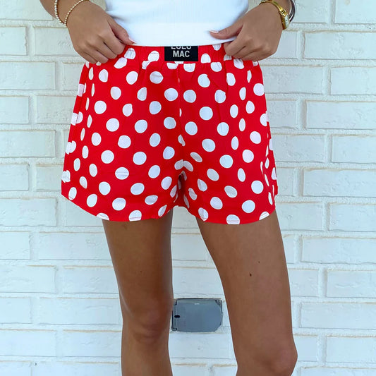 LULU MAC Red Polka Dot Boxer Shorts